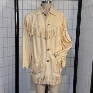 Ralph Lauren chamois suede vintage early 90’s fringed jacket